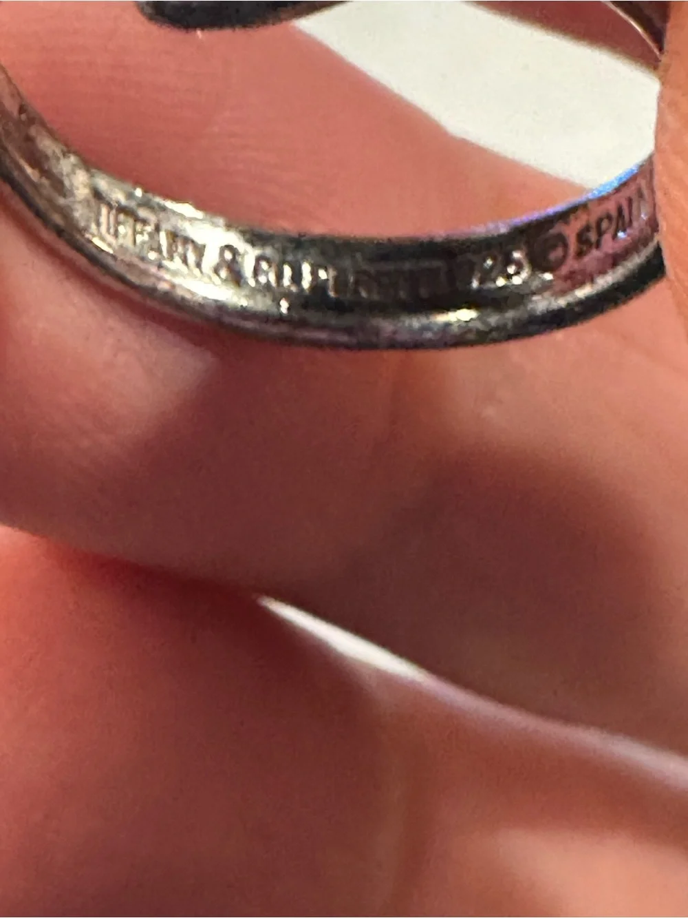 Vintage Tiffany & Co. Elsa Peretti Open Heart Silver Ring - size 5.75-6